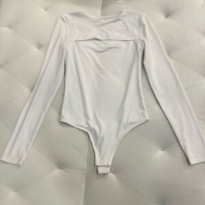 White long-sleeve bodysuit